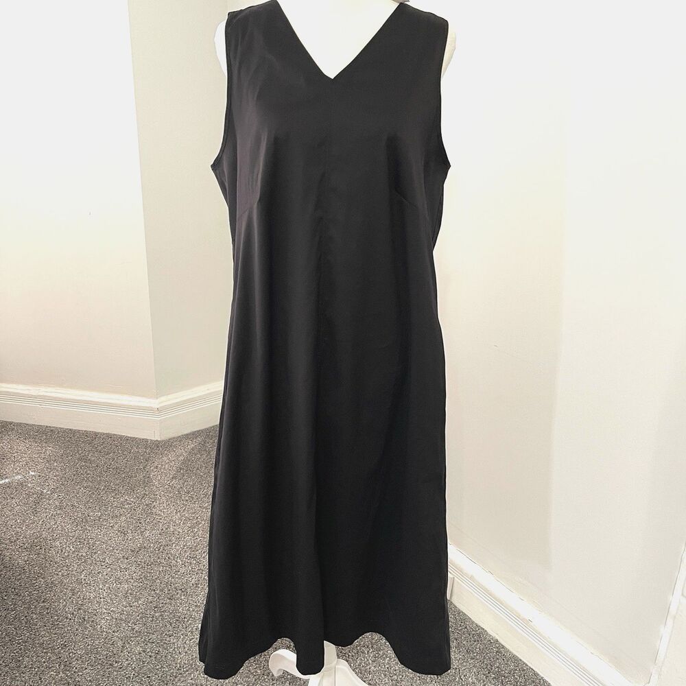 Chicos Midi Dress Sz 2 Womens Large 12/14 Sleeveless Tie Back Trapeze NEW W Tags